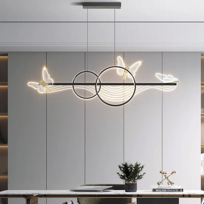 Axyaa Butterfly Chandelier for Dining Room Study Bar Office, Modern Minimalist Pendant Lamp