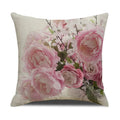 Axyaa Pastoral Floral Cushion Cover: Elegant Linen Home Decor for Sofa, Square Flower Pillow