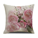 Axyaa Pastoral Floral Cushion Cover: Elegant Linen Home Decor for Sofa, Square Flower Pillow