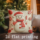 Axyaa Christmas Snowman Deer Pillow Cover for Sofa, Bedroom, Car - Rectangular Back Cushion