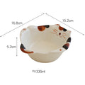 Axyaa Ceramic Kitten Salad Bowl, 330ml - Cute Hand Drawn Fruit Design
