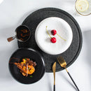 Axyaa Frosted Black Ceramic Small Plates Set - Hotel Tableware