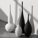 Axyaa Modern Minimalist Ceramic Vase Black White Handmade Art Decoration Living Room