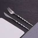Axyaa Gold Cutlery Silver Dinner Set Knife Fork Spoon Stainless Steel Tableware