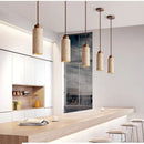 Axyaa Natural Yellow Stone Bedroom Chandelier: Retro LED Pendant Lamp for Home & Restaurant