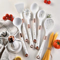 Axyaa Silicone Kitchenware Set with Storage Rack - 8 Piece Cooking Tools