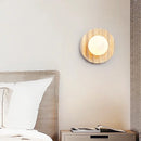Axyaa Yellow Cave Stone LED Wall Sconce Modern Glass Stair Light Fixtures
