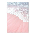 Axyaa Pink Beach Wave Surf Girl Canvas Painting Nordic Art Print