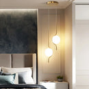 Axyaa Milky Glass Ball Pendant LED Sconces for Bedroom - Long Cable Hanging Lamp