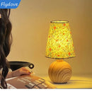 Axyaa Retro Floral LED Table Lamp for Bedroom and Living Room Decor