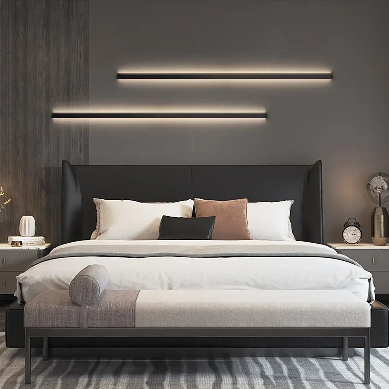 Axyaa Minimalist LED Wall Lamp 120-60cm Modern Line Strips Living Room Bedroom Sconce