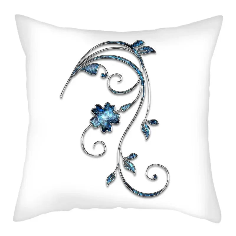 Axyaa Blue Flower Pattern Pillow Case