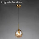Axyaa Glass Pendant Lamp LED Hanging Light for Dining Room Kitchen Bedroom