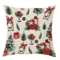 Christmas Elements Patterned Pillow Covers by Axyaa for Sofa, Bedroom, Car - Set of 2