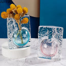 Axyaa Glacier Wrinkles Glass Vase Hydroponic Flower Pots for Modern Home Decor