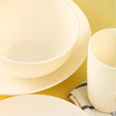 Axyaa White Plastic Tableware Set: Plate, Bowl, Cup, Fruit Plate, Dessert Plate, Salad Bowl, Drink Cup