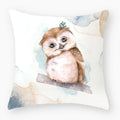 Axyaa Owl Floral Plant Pattern Printed Throw Pillow Cover