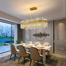 Axyaa Crystal Ceiling Chandeliers: Modern Dining Room Pendant Light for Living Room Lighting