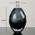 Axyaa Hexagonal Texture Glass Vase - Round Floral Vase for Desk Decoration and Flower Arrangement