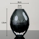 Axyaa Hexagonal Texture Glass Vase - Round Floral Vase for Desk Decoration and Flower Arrangement