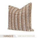 Axyaa Orange Grid Weave Handmade Pillow with Coarse Texture for Bedhead, Sofa, or Exhibition Hall