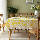 Axyaa Pastoral Fresh Green Plants Flowers Printed Table Cloth