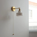 Axyaa Glass LED Wall Light Sconce Pull Chain Bedroom Lamp Applique Murale
