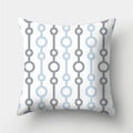 Axyaa Geometric Polyester Cushion Cover 45x45cm, Blue Gray Home Decor Pillowcase