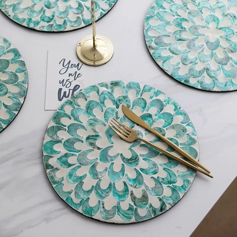 Axya Luxury Colored Shell Insulated Placemat Dinner Plates
