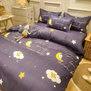 Axyaa Daisy Print Bedding Set: Queen/King Duvet Cover, Flat Sheets - Cozy & Durable
