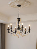 Axyaa Wooden Bead Pendant Light for Retro American Living Room, Hotel Corridor, and Bedroom
