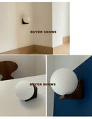 Axyaa Walnut Wood Glass Wall Sconces, Modern Wabi-sabi Design for Home Decor