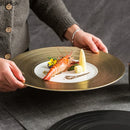 Axyaa Brushed Texture Ceramic Steak Pasta Sushi Dessert Plates for Molecular Cuisine