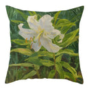 Axyaa Natural Flower Bird Linen Cushion Cover ��� Decorative Pillow Cases