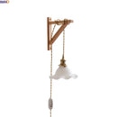 Axyaa Flower LED Wall Lamps Green White Glass Wood Arandela