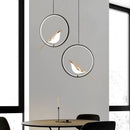 Axyaa Nordic Magpie LED Pendant Lamps Silver Gold Bird Hanging Light