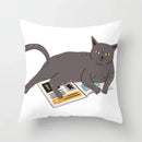 Axyaa Naughty Cat Home Decor Cushion Cover Square Polyester Pillowcase 45x45cm