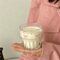 Axyaa Kawaii Glass Cup Bowknot Design for Drinks & Desserts