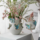 Axyaa Porcelain Butterfly Vase Relief - Handmade Flower Arrangement Accessories