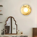 Axyaa Luxury Stone White Glass Ball LED Wall Lamp