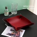 Axyaa PU Leather Desktop Storage Tray for Keys, Jewelry, and Cosmetics