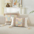 Axyaa Geometric Boho Cotton Cushion Cover for Home Decor
