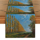 Axyaa Autumn Oil Painting Table Runner for Farmhouse Dining and Wedding Decor