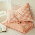 Axyaa Soft Cotton Pillowcase Chequer Grid Pattern 48x74cm Bedding Pillow Cover Set