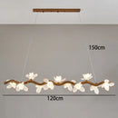 Axyaa LED Wood Chandelier: Elegant Ceiling Lamp for Home or Restaurant