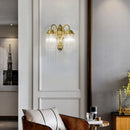Axya Luxury Copper Crystal LED Wall Sconce for Bedroom Living Room
