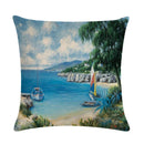 Axyaa Flower Pattern Cushion Cover Cotton Linen Throw Pillow Case for Home Sofa Decor