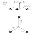 Axyaa Nordic Spider Pendant Light Multi 3/6heads Black Ceiling Lamp for Living Room Bedroom