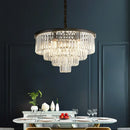 Axyaa Black Gold LED Crystal Ceiling Chandelier - Modern Loft Light Fixture