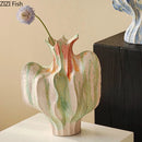 Axyaa Floral Vase Set Creative Ceramic Arrangement Table Decor Aesthetic Flowers Pot
